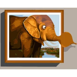 Malen Nach Zahlen Kunst Tier Elefant