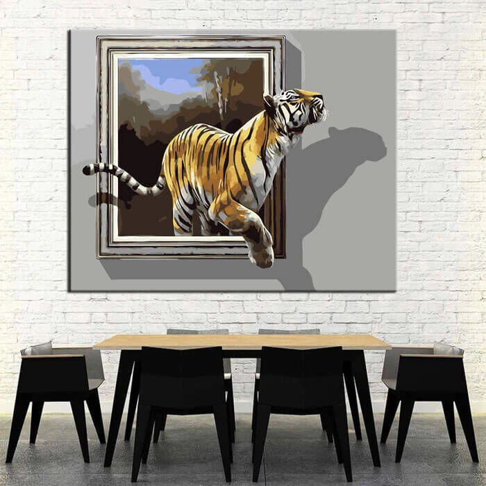 Malen Nach Zahlen Kunst 3d Tiger Steigt Mit Einer Pfote Aus Dem Bild 2 Malen Nach Zahlen Kunst 3d Tiger Steigt Mit Einer Pfote Aus Dem Bild - Image 2