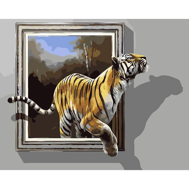 Malen Nach Zahlen Kunst 3d Tiger Steigt Mit Einer Pfote Aus Dem Bild 1 Malen Nach Zahlen Kunst 3d Tiger Steigt Mit Einer Pfote Aus Dem Bild