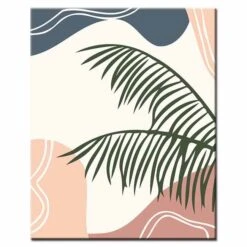 Malen Nach Zahlen Farbige Wolken Mit Zwei Palmenblätter