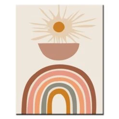Malen Nach Zahlen Minimalismus Sonnenschein Mit Regenbogen
