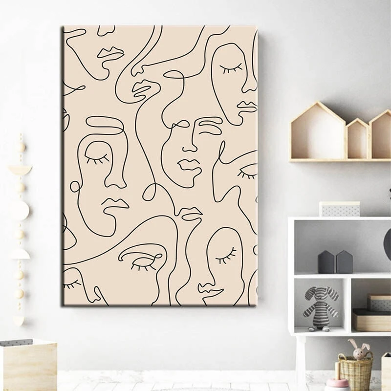 Malen Nach Zahlen Strichkunst Silhouetten Gesichter 1 Malen Nach Zahlen Strichkunst Silhouetten Gesichter