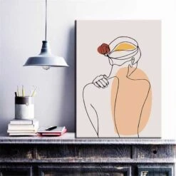 Malen Nach Zahlen Kunst Minimalismus Strichzeichnung Frau Rücken