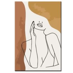 Malen Nach Zahlen Kunst Minimalismus Strichzeichnung Frau Mit Hand Am Kinn -myPaintLab Deutschland Verkaufs-Shop art ab 133 1