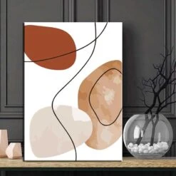 Malen Nach Zahlen Minimalismus Zeichnung Und Bunte Blätter