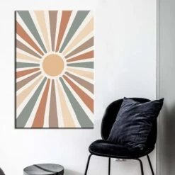 Malen Nach Zahlen Kunst Minimalismus Bunte Sonnenstrahlen