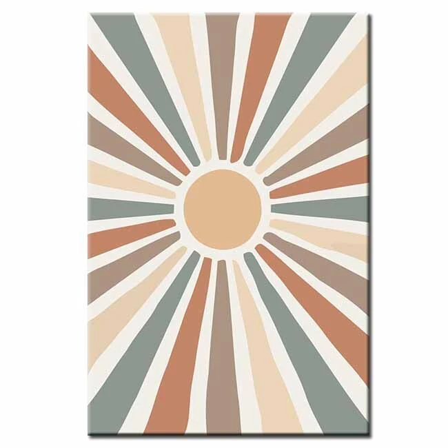 Malen Nach Zahlen Kunst Minimalismus Bunte Sonnenstrahlen 3 Malen Nach Zahlen Kunst Minimalismus Bunte Sonnenstrahlen - Image 3