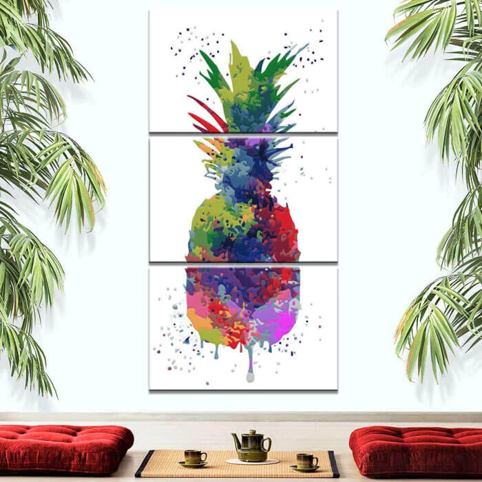 Malen Nach Zahlen Kunst Abstrakt Bunte Ananas 3-teilig 2 Malen Nach Zahlen Kunst Abstrakt Bunte Ananas 3-teilig - Image 2
