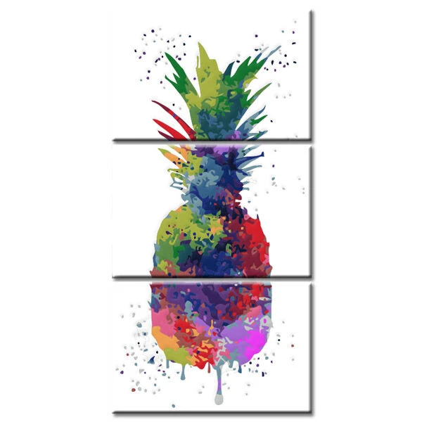 Malen Nach Zahlen Kunst Abstrakt Bunte Ananas 3-teilig 1 Malen Nach Zahlen Kunst Abstrakt Bunte Ananas 3-teilig