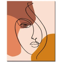 Malen Nach Zahlen Minimalismus Strichzeichnung Frau Gesicht