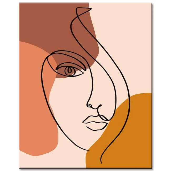 Malen Nach Zahlen Minimalismus Strichzeichnung Frau Gesicht 1 Malen Nach Zahlen Minimalismus Strichzeichnung Frau Gesicht