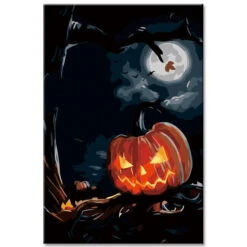 Malen Nach Zahlen Halloween-Kürbis Bei Nacht Versand Aus DE