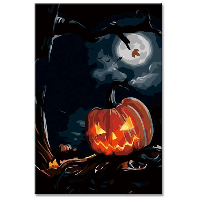 Malen Nach Zahlen Halloween-Kürbis Bei Nacht Versand Aus DE 1 Malen Nach Zahlen Halloween-Kürbis Bei Nacht Versand Aus DE