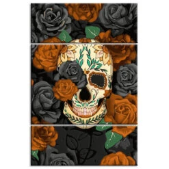 Malen Nach Zahlen Lachender Totenkopf Schädel Unter Rosen 3-teilig Versand Aus DE -myPaintLab Deutschland Verkaufs-Shop art halloween 014 3 teilig 7