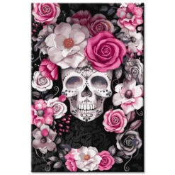 Malen Nach Zahlen Totenkopf Mit Rosen Versand Aus DE