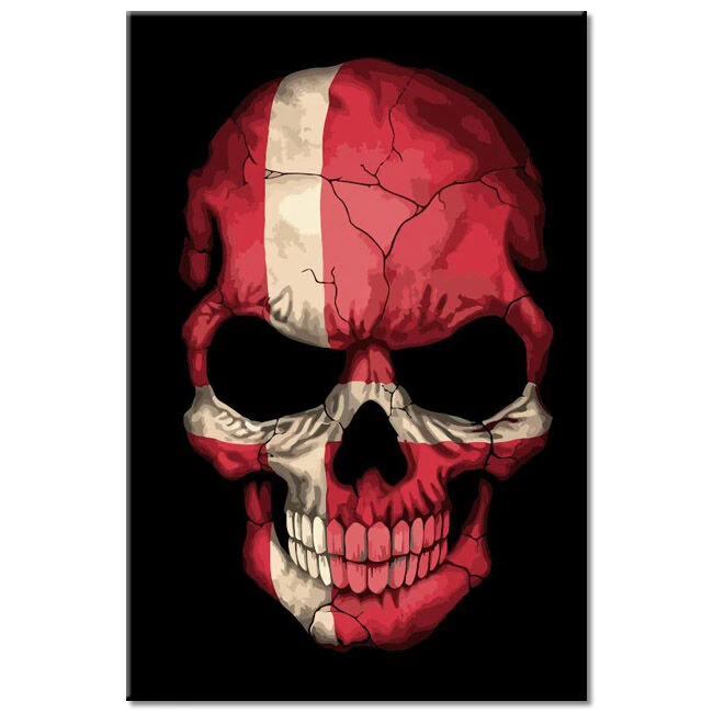 Malen Nach Zahlen Totenkopf - Dänemark Versand Aus DE 1 Malen Nach Zahlen Totenkopf - Dänemark Versand Aus DE