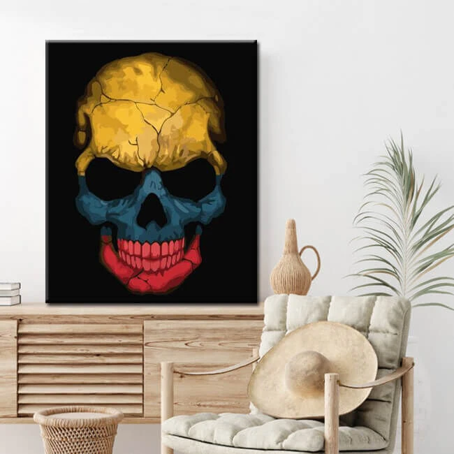 Malen Nach Zahlen Totenkopf - Rumänien Versand Aus DE 2 Malen Nach Zahlen Totenkopf - Rumänien Versand Aus DE - Image 2