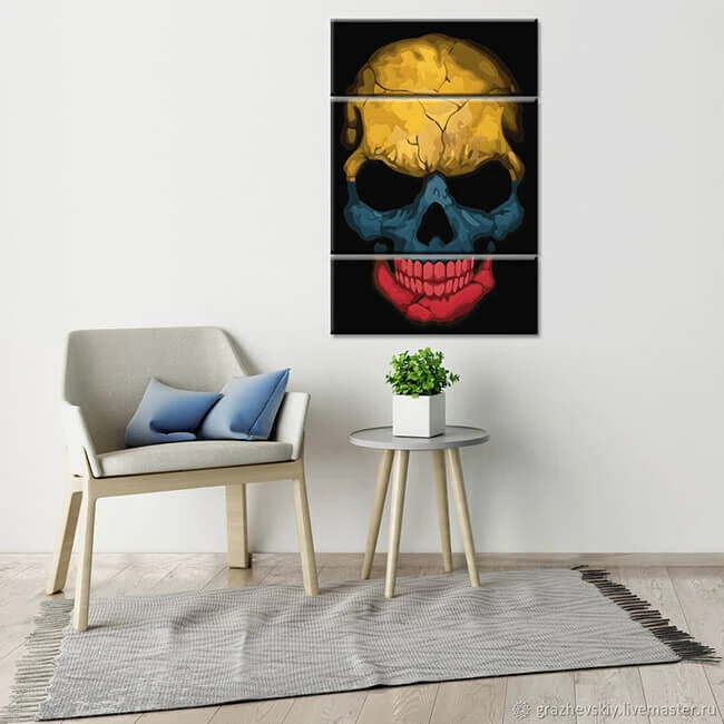 Malen Nach Zahlen Totenkopf - Rumänien 3-teilig Versand Aus DE 2 Malen Nach Zahlen Totenkopf - Rumänien 3-teilig Versand Aus DE - Image 2