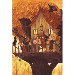 Malen Nach Zahlen Kunst Illustration Halloween-Baumhaus