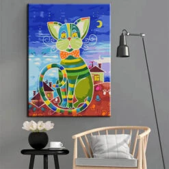 Malen Nach Zahlen Kunst Illustration Bunte Große Katze -myPaintLab Deutschland Verkaufs-Shop art illus 028 1 4