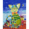 Malen Nach Zahlen Kunst Illustration Bunte Große Katze