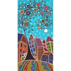 Malen Nach Zahlen Kunst Illustration Bunte Häuser & Baum