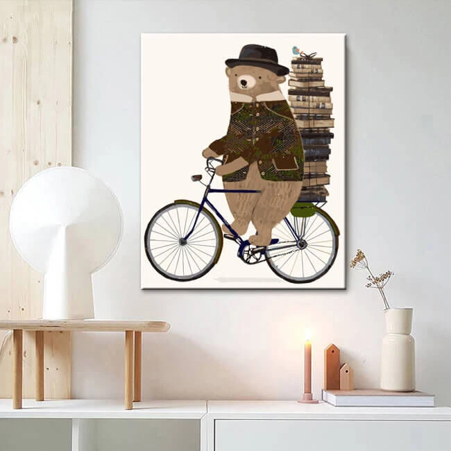 Malen Nach Zahlen Tiere Bär Auf Dem Fahrrad 2 Malen Nach Zahlen Tiere Bär Auf Dem Fahrrad - Image 2