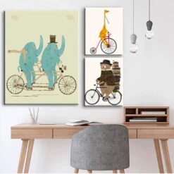 Malen Nach Zahlen Tiere 2 Elefanten Auf Dem Fahrrad -myPaintLab Deutschland Verkaufs-Shop art illus 056 052 050 3