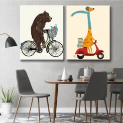 Malen Nach Zahlen Tiere Braunbär Auf Dem Fahrrad -myPaintLab Deutschland Verkaufs-Shop art illus 057 053 4