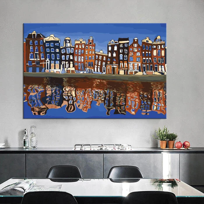 Malen Nach Zahlen Kunst Landschaft Häuser Die Sich Im Wasser Spiegeln 2 Malen Nach Zahlen Kunst Landschaft Häuser Die Sich Im Wasser Spiegeln - Image 2