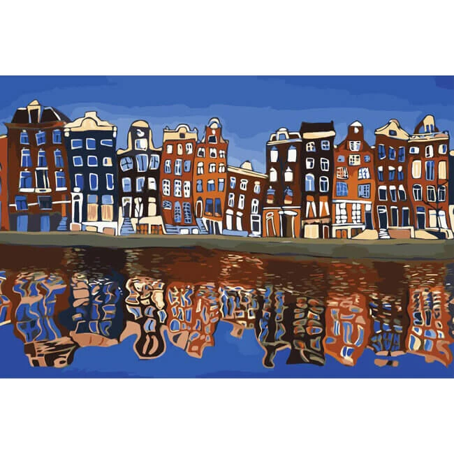 Malen Nach Zahlen Kunst Landschaft Häuser Die Sich Im Wasser Spiegeln 1 Malen Nach Zahlen Kunst Landschaft Häuser Die Sich Im Wasser Spiegeln