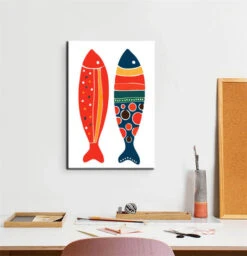 Malen Nach Zahlen Kunst 2 Bunte Fische Kopf An Kopf Liegend -myPaintLab Deutschland Verkaufs-Shop art life 014 1 4