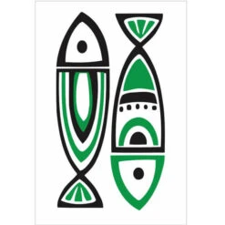 Malen Nach Zahlen Strichzeichnung 2 Fische Gegenüberliegend