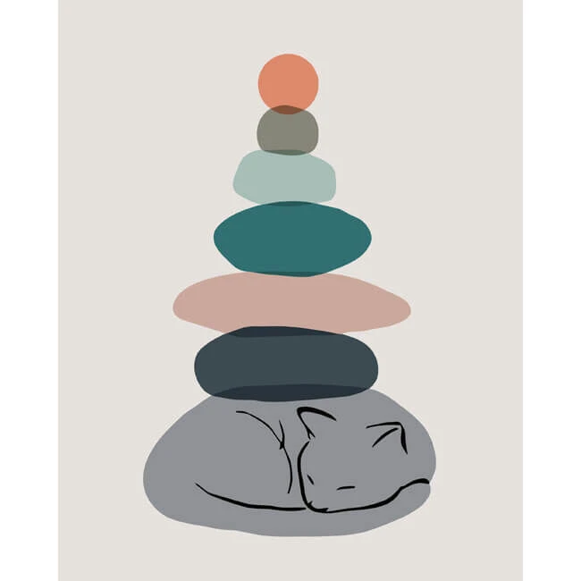 Malen Nach Zahlen Kunst Gestapelte Steine Auf Katze 1 Malen Nach Zahlen Kunst Gestapelte Steine Auf Katze