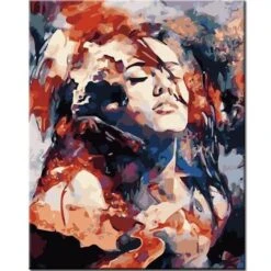 Malen Nach Zahlen Kunst Lifestyle Frau Mit Farbklecksen