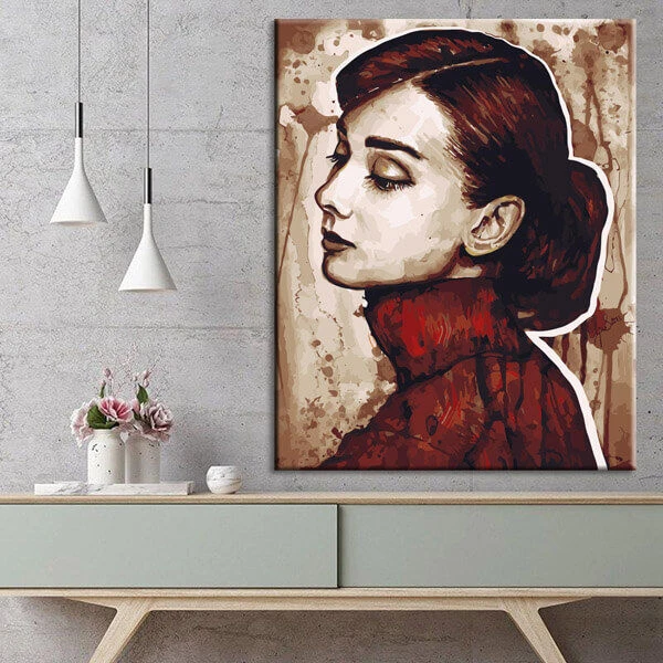 Malen Nach Zahlen Kunst Lifestyle Frau Mit Rotem Rollkragenpulli 2 Malen Nach Zahlen Kunst Lifestyle Frau Mit Rotem Rollkragenpulli - Image 2