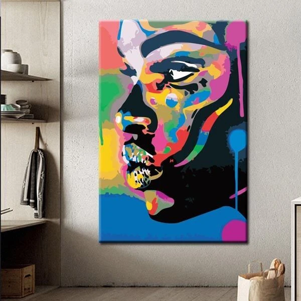 Malen Nach Zahlen Kunst Gesicht Mit Regenbogenfarben 2 Malen Nach Zahlen Kunst Gesicht Mit Regenbogenfarben - Image 2