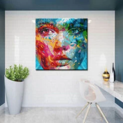 Malen Nach Zahlen Kunst Lifestyle Frau Halb Rot Farbiges Und Halb Blaugrün Farbiges Gesicht -myPaintLab Deutschland Verkaufs-Shop art life 072 1 4