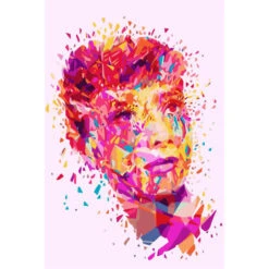 Malen Nach Zahlen Kunst Lifestyle Pinkes Frauen Gesicht Mit Bunten Punkten