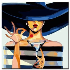 Malen Nach Zahlen Frau Mit Hut Und Weinglas Versand Aus DE