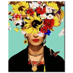 Malen Nach Zahlen Frida Kahlo Mode Blumenporträt Versand Aus DE -myPaintLab Deutschland Verkaufs-Shop art life 196 4