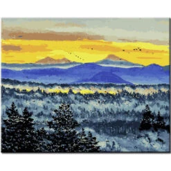 Malen Nach Zahlen Gänse Fliegen Im Sonnenaufgang über Berge