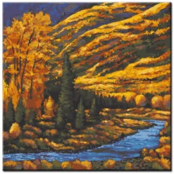 Malen Nach Zahlen Kunst Natur Fluß Fließt Durch Die Herbstlandschaft