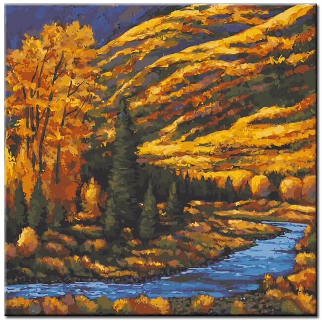 Malen Nach Zahlen Kunst Natur Fluß Fließt Durch Die Herbstlandschaft 1 Malen Nach Zahlen Kunst Natur Fluß Fließt Durch Die Herbstlandschaft