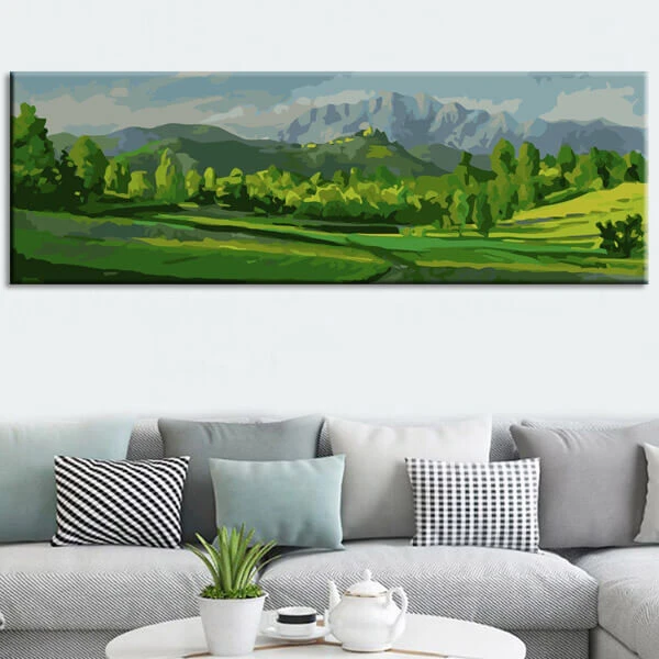 Malen Nach Zahlen Kunst Natur Grüne Wiesen Und Berge 2 Malen Nach Zahlen Kunst Natur Grüne Wiesen Und Berge - Image 2