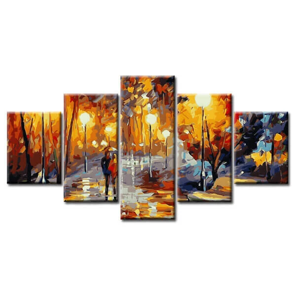 Malen Nach Zahlen Kunst Natur Herbstbilder Mit Laternen Und Pärchen Mit Regenschirm 5-teilig 1 Malen Nach Zahlen Kunst Natur Herbstbilder Mit Laternen Und Pärchen Mit Regenschirm 5-teilig