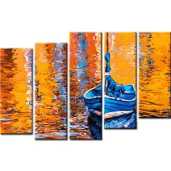 Malen Nach Zahlen Natur Kunst Boot Am See II 5-teilig