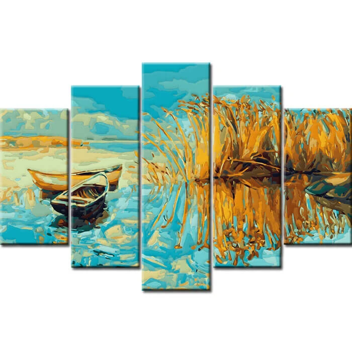 Malen Nach Zahlen Natur Kunst Boot Am Meer II 5-teilig 1 Malen Nach Zahlen Natur Kunst Boot Am Meer II 5-teilig