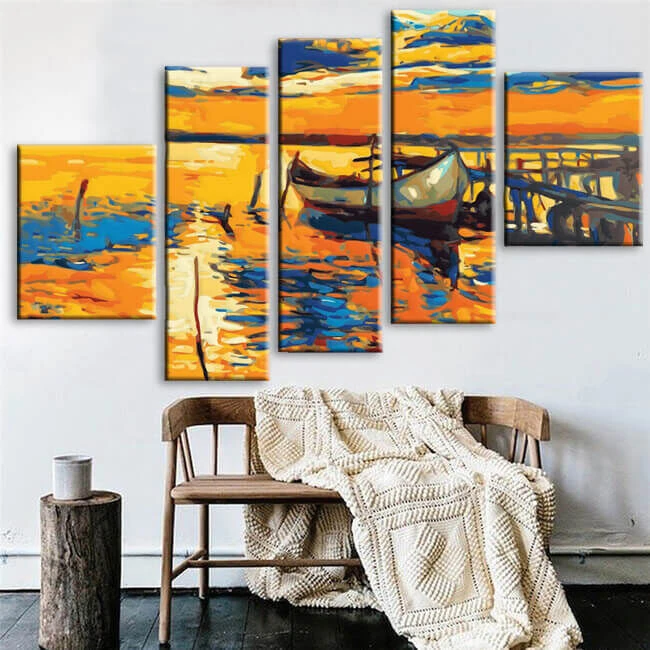 Malen Nach Zahlen Natur Kunst Boot Am Meer III 5-teilig 2 Malen Nach Zahlen Natur Kunst Boot Am Meer III 5-teilig - Image 2