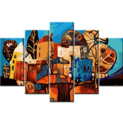 Malen Nach Zahlen Natur Folkart Kunst Stadt 5-teilig